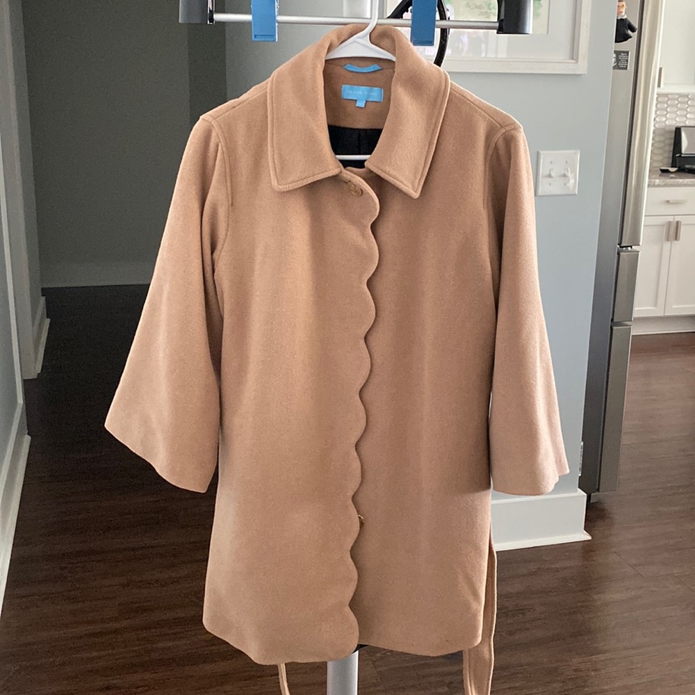 XS/S Draper James Belted Wool Scallop Coat